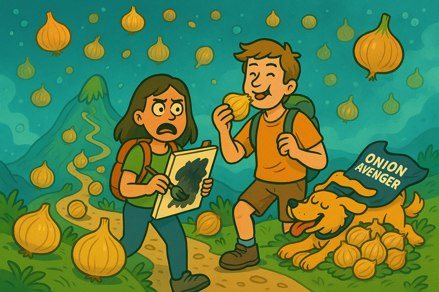 Broccoli forest and drumming squirrel